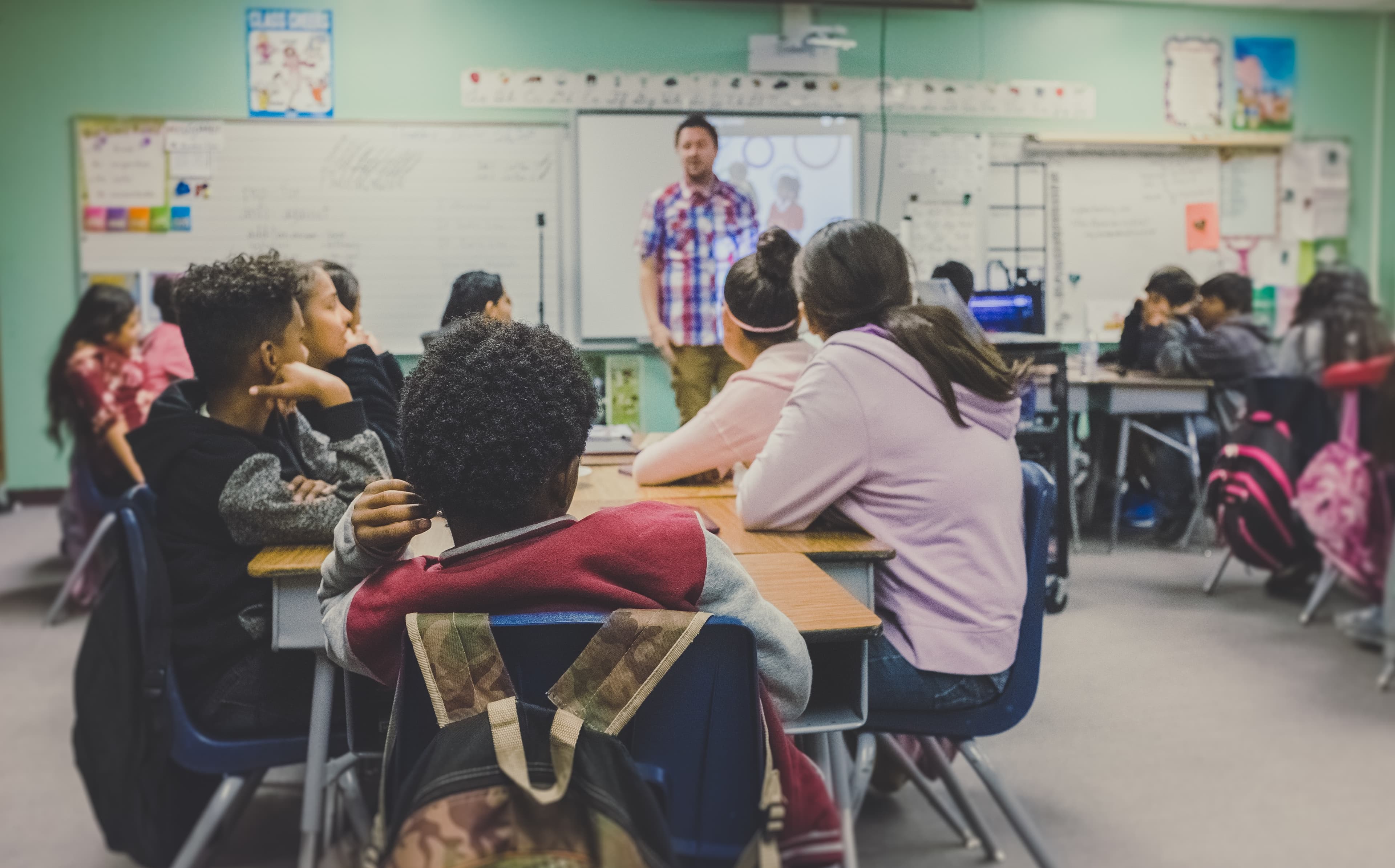 Students in a classroom learning